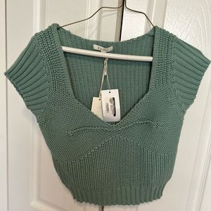 Zsupply Sea foam green short sleeve sweater.  In stores now.  Brand new!